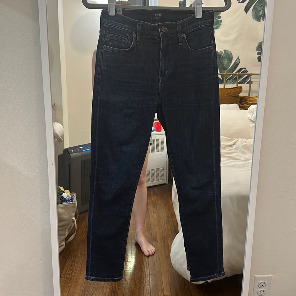 Citizens of Humanity Dark Wash Rocket Crop Jeans